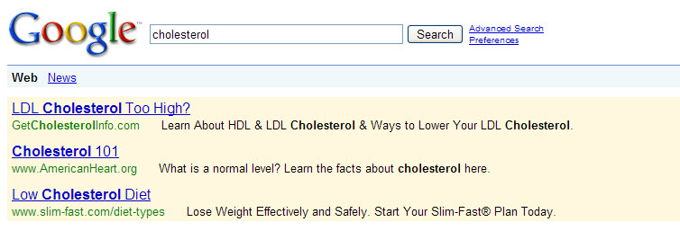 High Cholesterol search High Cholesterol search