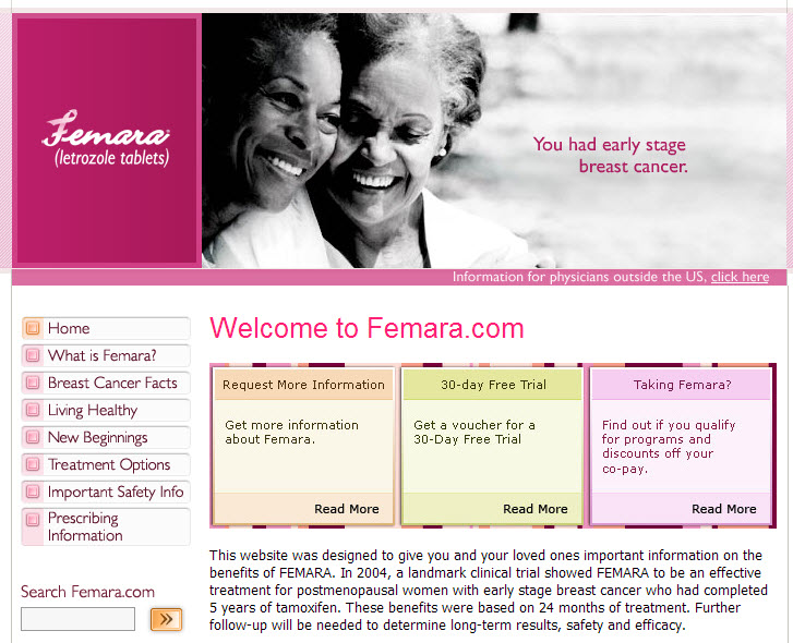 Femara Landing Page Femara Landing Page