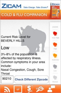 Zicam Cold and Flu Companion iPhone app Zicam Cold and Flu Companion iPhone app
