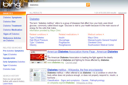 Bing Health Search