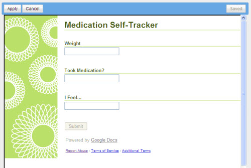 Medication tracking form