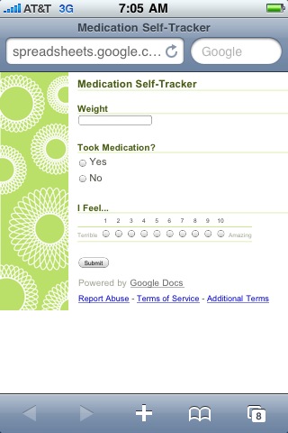 Iphone medication tracking form