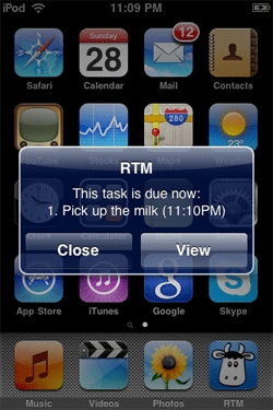 Remember the Milk Push Notification Remember the Milk Push Notification